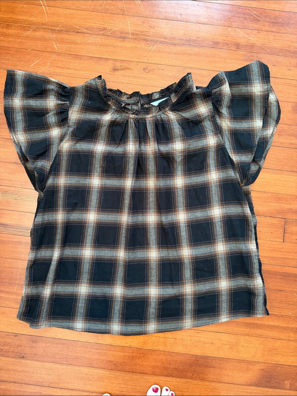 Time and Tru Women’s 100% Cotton Plaid Fall Top size Large
